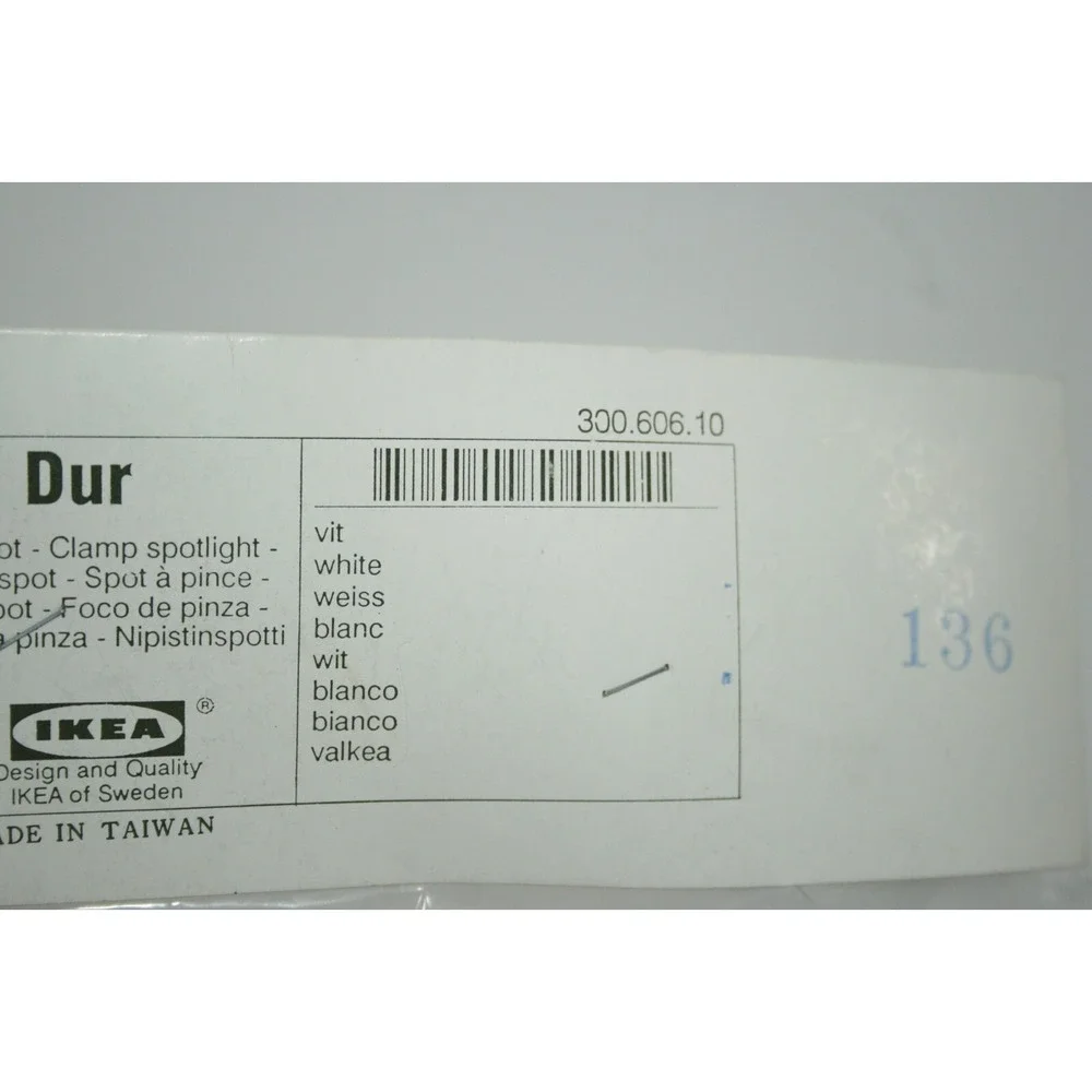 IKEA DUR Clamp Spotlight Clamp on Light Desk Lamp White NEW